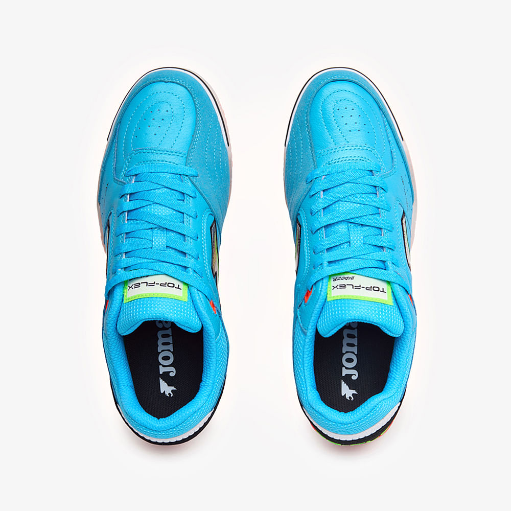 Chuteira de Futsal Joma Top Flex  Masculina Azul Turquesa e Laranja-4
