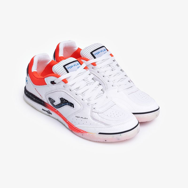 Chuteira de Futsal Joma Top Flex Rebound - Branco e Coral