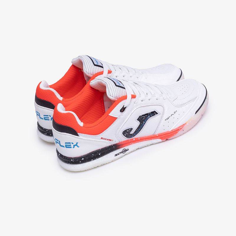 Chuteira de Futsal Joma Top Flex Rebound - Branco e Coral
