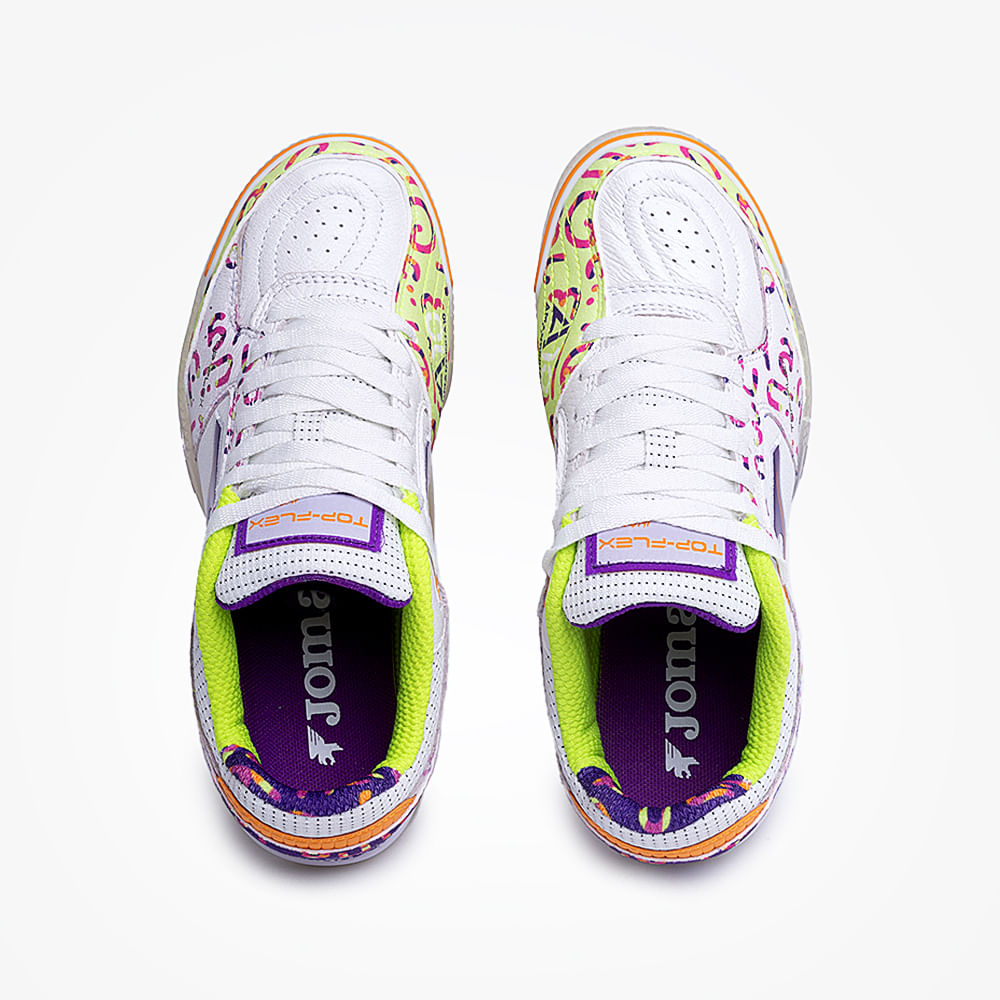 Chuteira de Futsal Joma Top Flex Amandinha Feminina Branco e Roxo-5