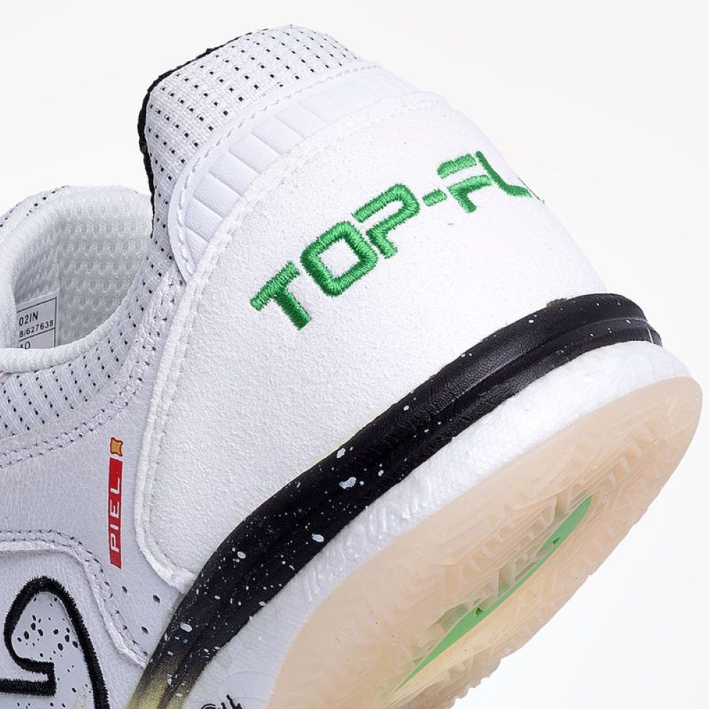 Chuteira de Futsal Joma Top Flex Rebound Masculina Branco Preto Amarelo-6