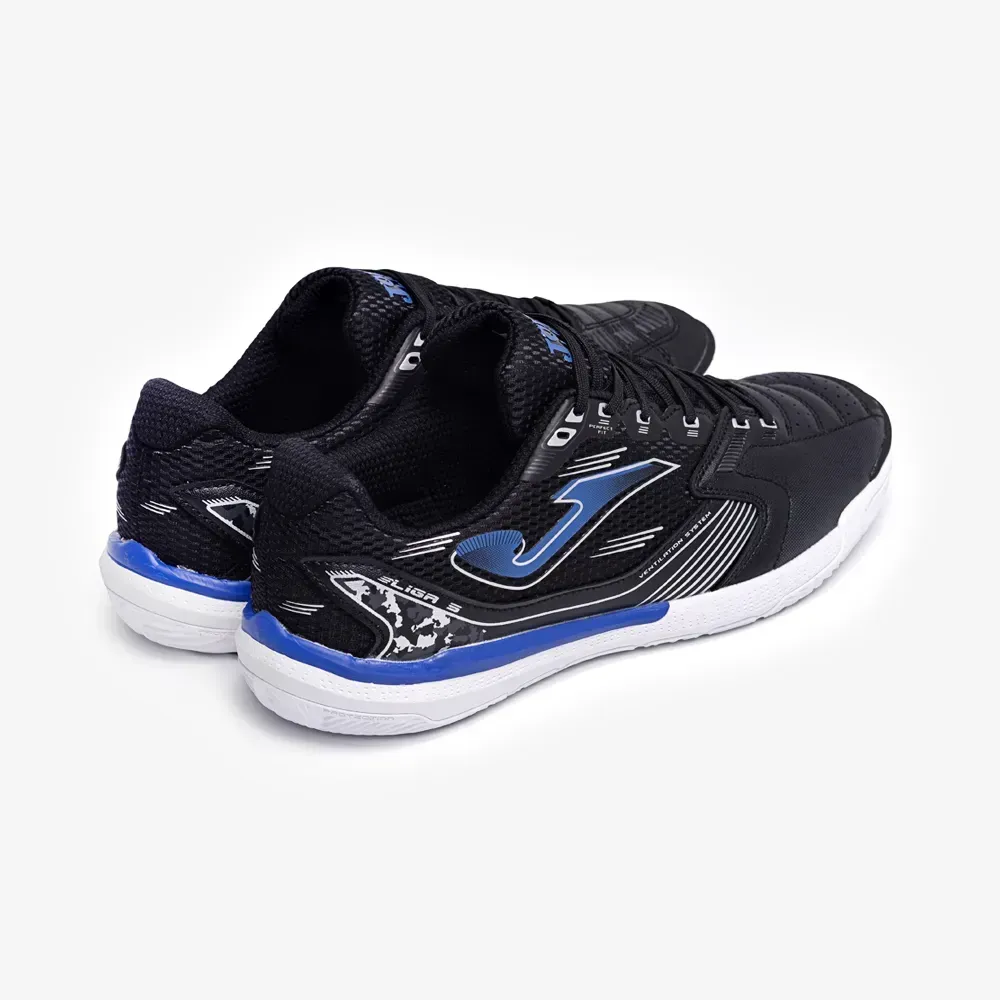 Chuteira de Futsal Joma Liga 5 Masculina Preto e Azul-3