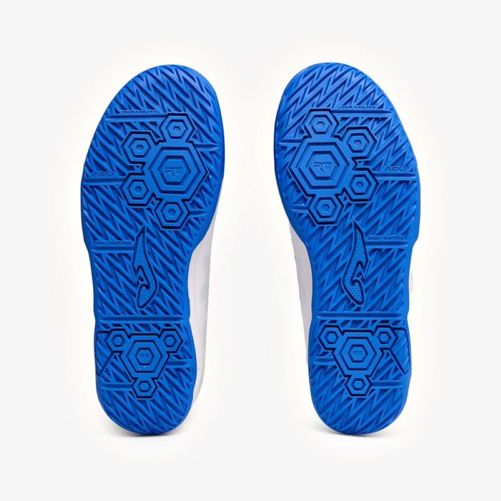 Chuteira de Futsal Joma Evolution Infantil Branco e Azul-5