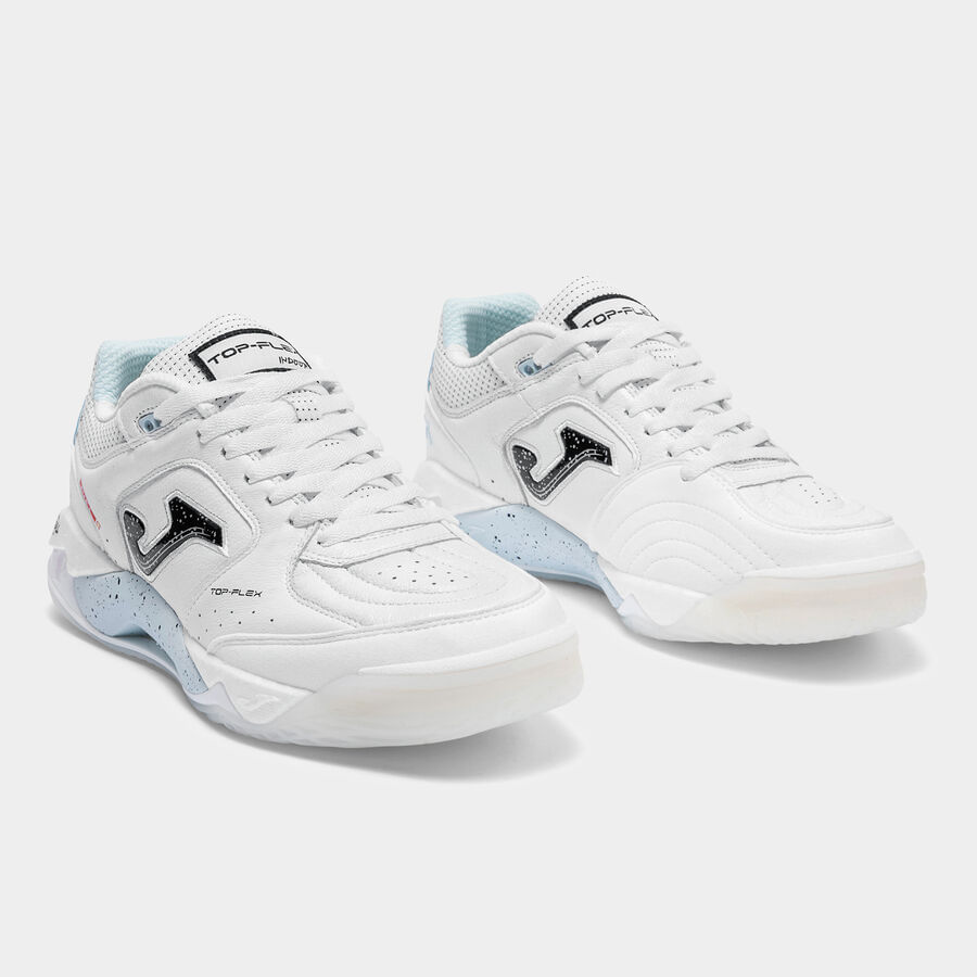 Chuteira de Futsal Joma Top Flex Plus Masculina Branco e Azul-1
