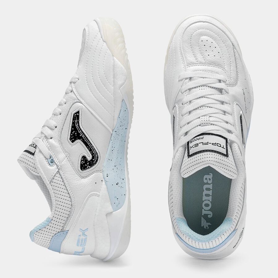 Chuteira de Futsal Joma Top Flex Plus Masculina Branco e Azul-3
