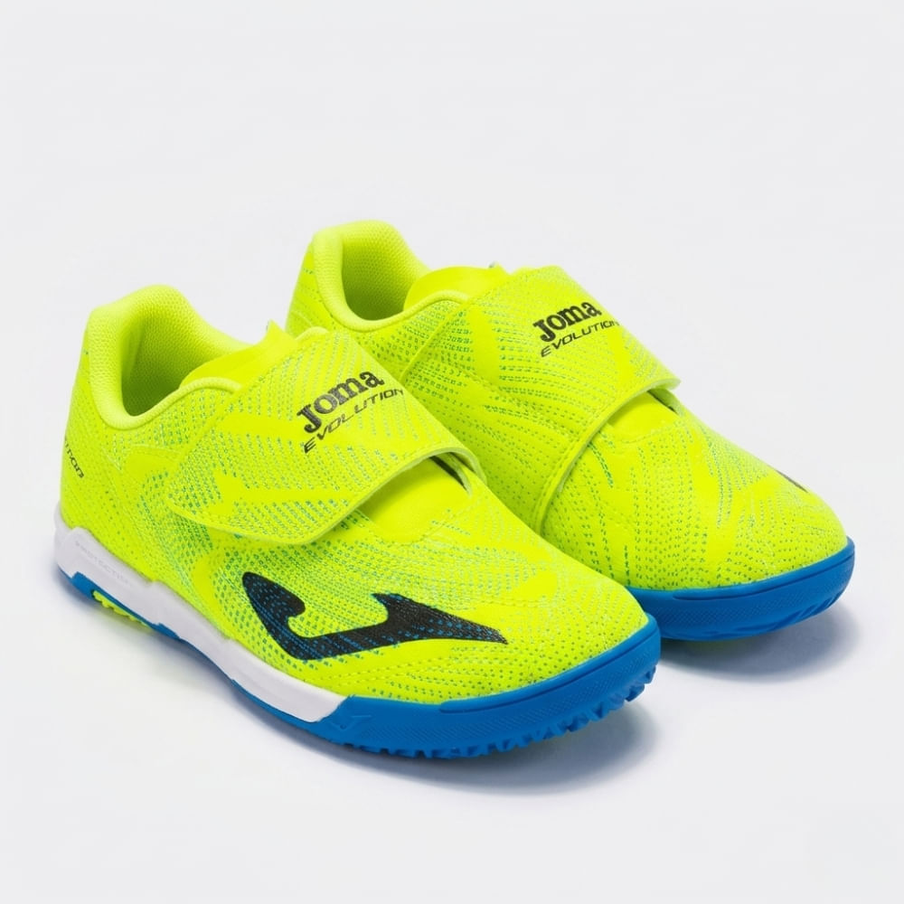 Chuteira de Futsal Joma Evolution Infantil Velcro Amarelo e Preto-1