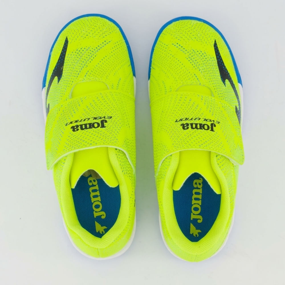 Chuteira de Futsal Joma Evolution Infantil Velcro Amarelo e Preto-3