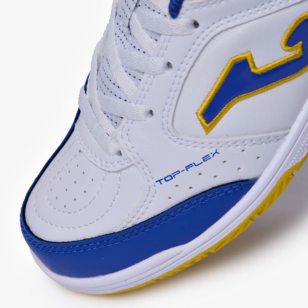 Chuteira de Futsal Joma Top Flex Infantil Branco e Azul-6