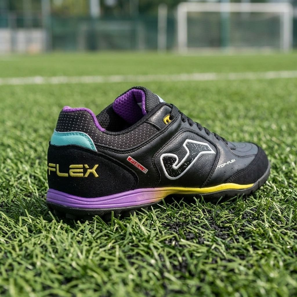 Chuteira de Society Joma Top Flex Masculina Preto e Roxo-2
