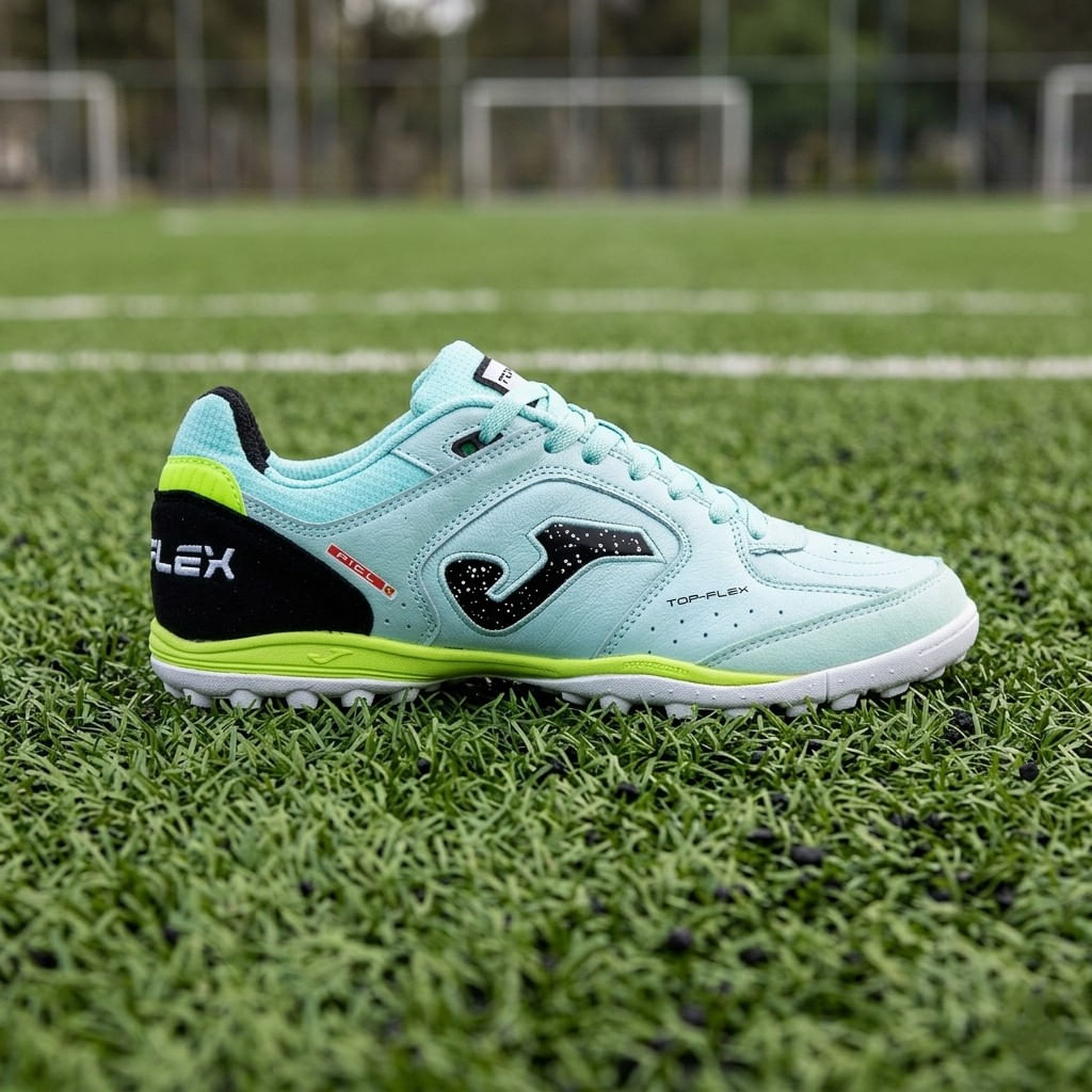 Chuteira de Society Joma Top Flex Unissex Azul e Verde-1