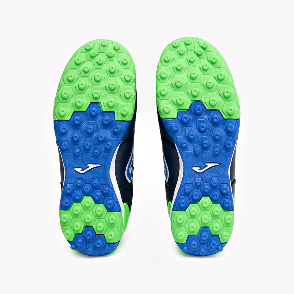 Chuteira de Society Joma Top Flex Infantil Azul Marinho e Verde-6