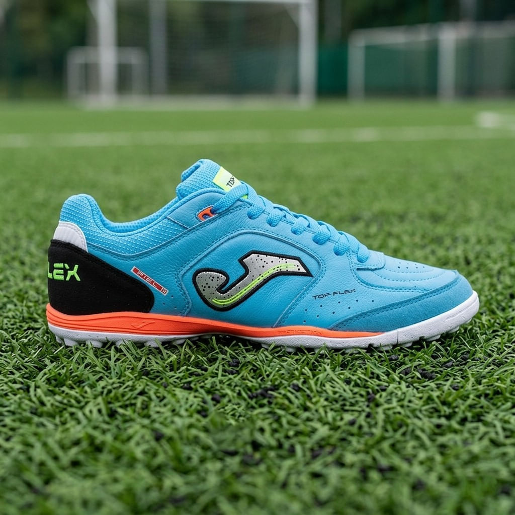 Chuteira de Society Joma Top Flex Masculina Azul Turquesa-1