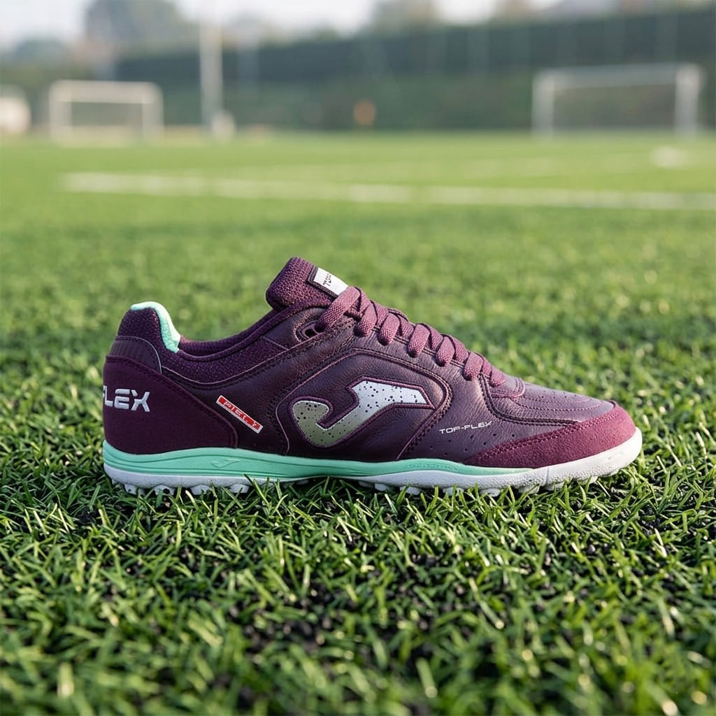 Chuteira de Society Joma Top Flex Masculina Vinho e Verde-1
