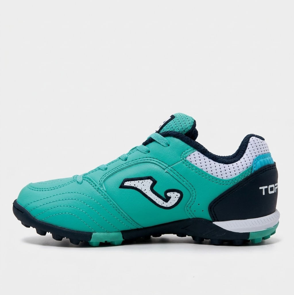 Chuteira de Society Joma Top Flex Infantil Azul Turquesa-1