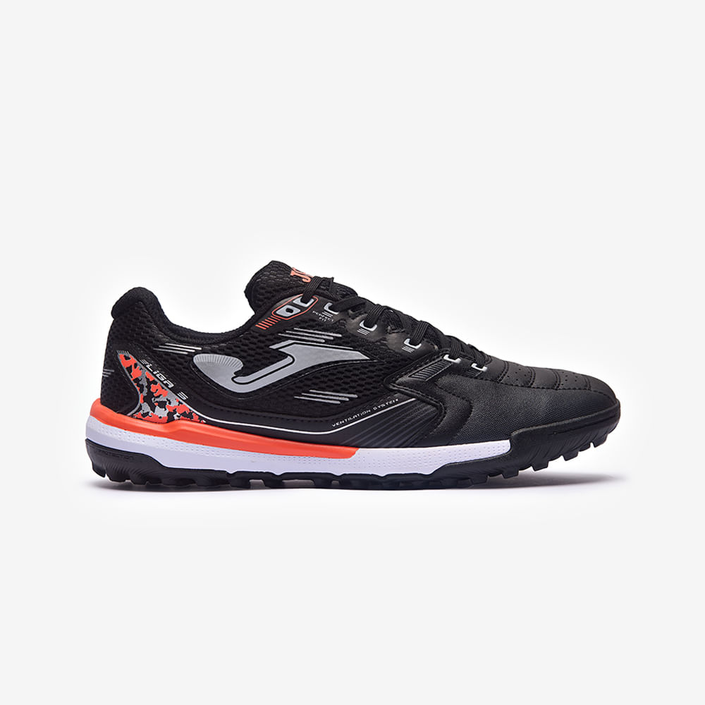 Chuteira de Society Joma Liga 5 Masculina Preto e Vermelho-0