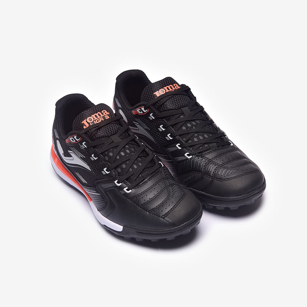 Chuteira de Society Joma Liga 5 Masculina Preto e Vermelho-2
