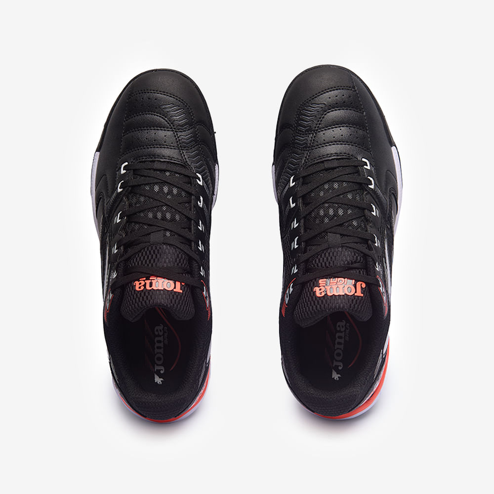 Chuteira de Society Joma Liga 5 Masculina Preto e Vermelho-4