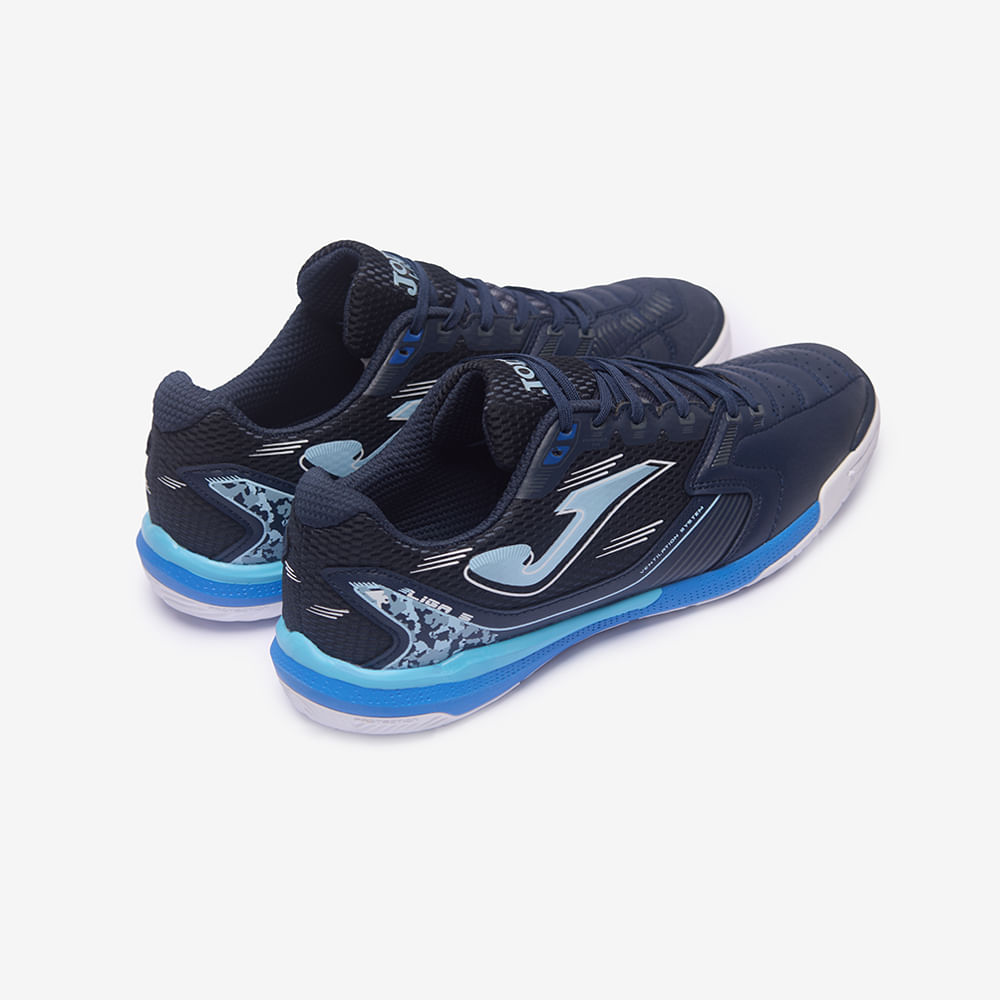 Chuteira de Futsal Joma Liga 5 Masculina Preto e Azul-3
