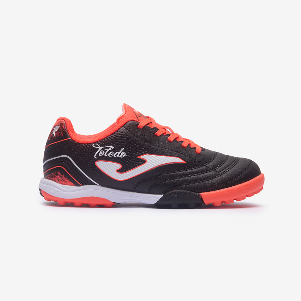 Chuteira de Society Joma Toledo Infantil Preto e Vermelho-0