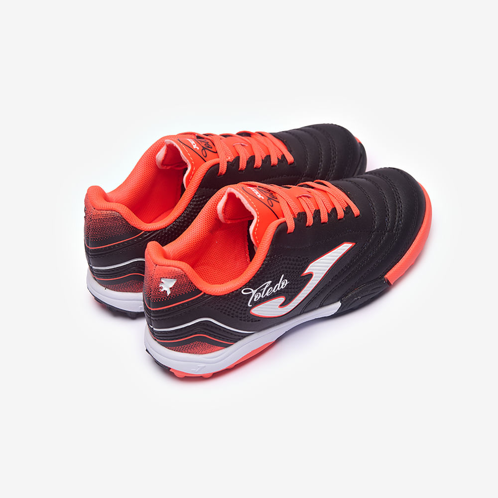 Chuteira de Society Joma Toledo Infantil Preto e Vermelho-3
