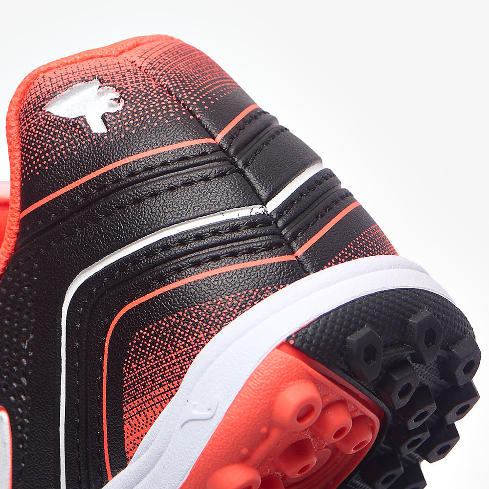 Chuteira de Society Joma Toledo Infantil Preto e Vermelho-6