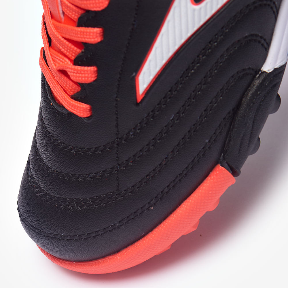 Chuteira de Society Joma Toledo Infantil Preto e Vermelho-7