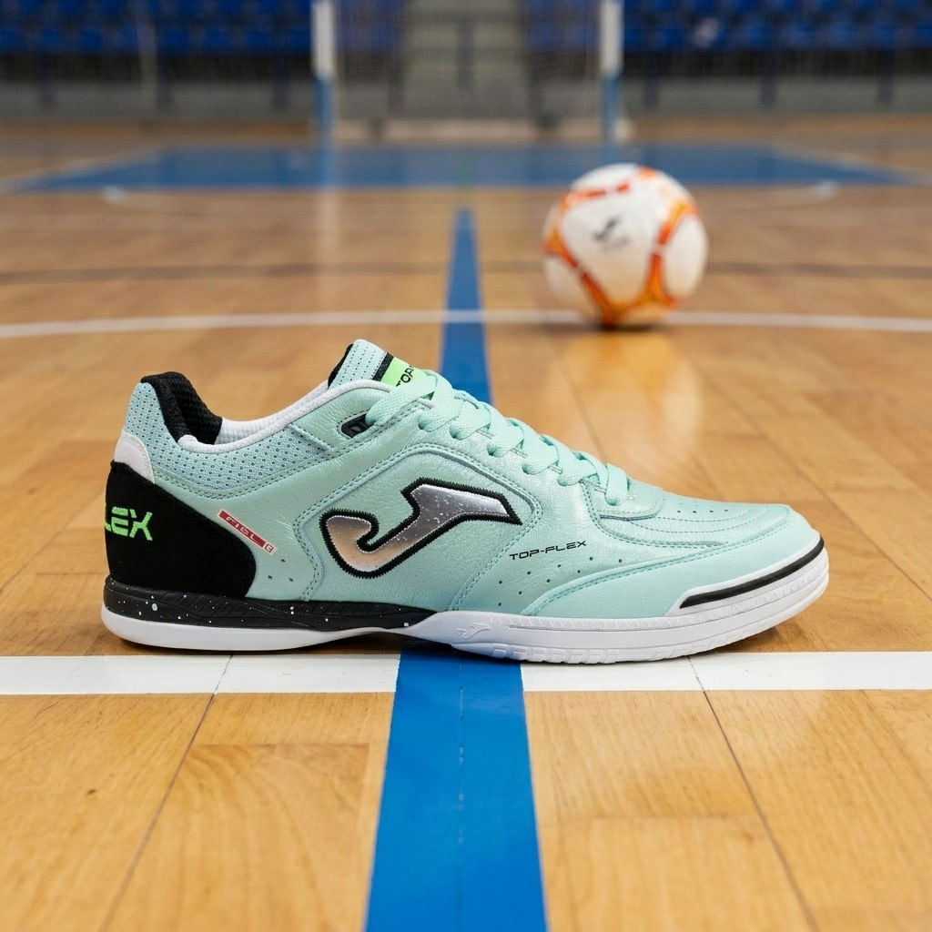 Chuteira de Futsal Joma Top Flex Masculina Verde e Branca-1