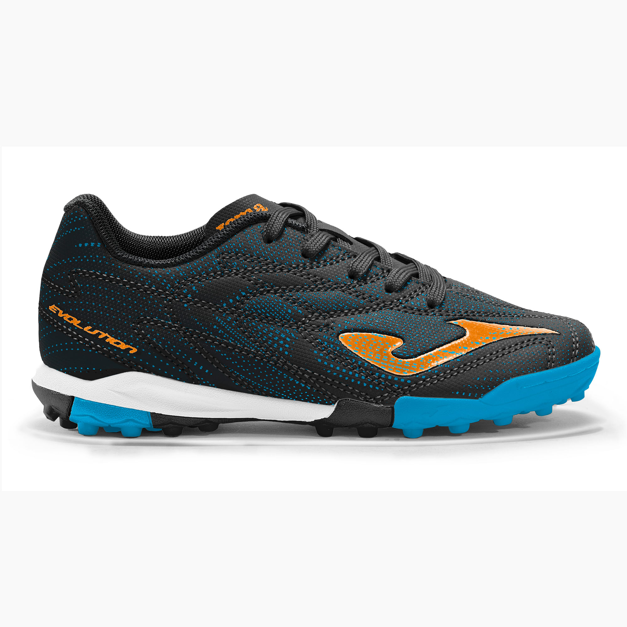 Chuteira de Society Joma Evolution Infantil Preto e Laranja-0