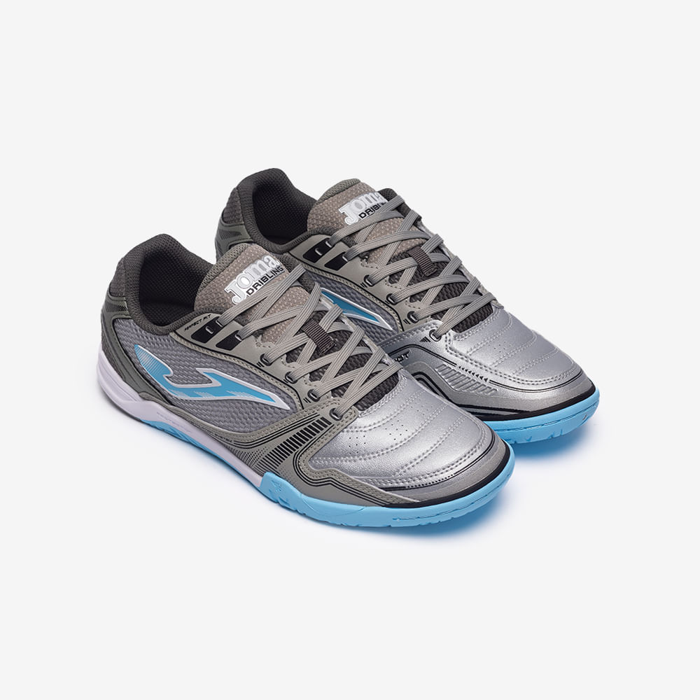 Chuteira de Futsal Joma Dribling Masculina Cinza e Azul-2