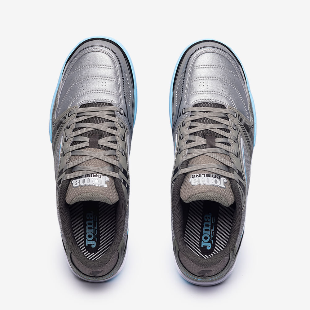 Chuteira de Futsal Joma Dribling Masculina Cinza e Azul-4