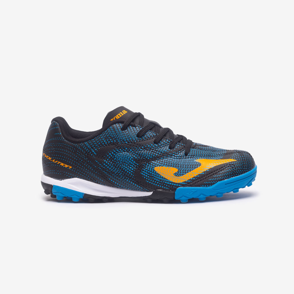 Chuteira de Society Joma Evolution Infantil Preto e Laranja-0