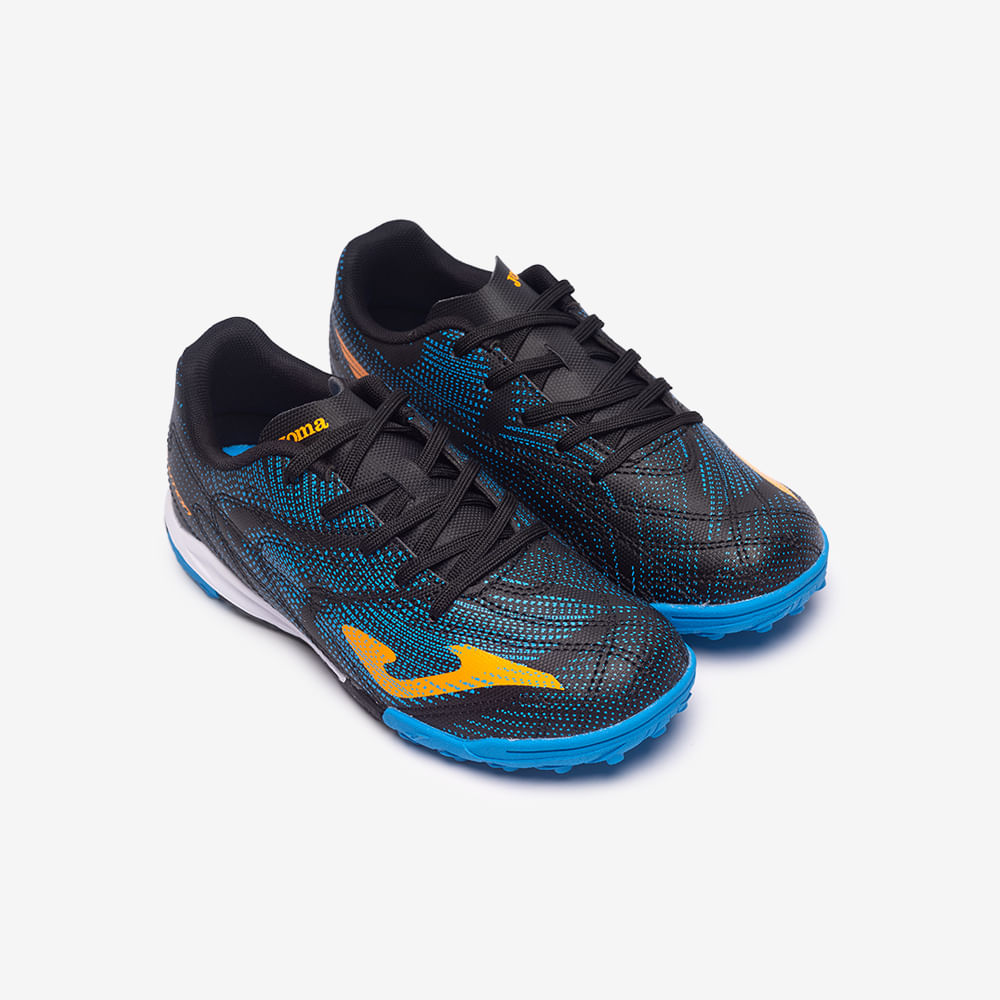 Chuteira de Society Joma Evolution Infantil Preto e Laranja-2