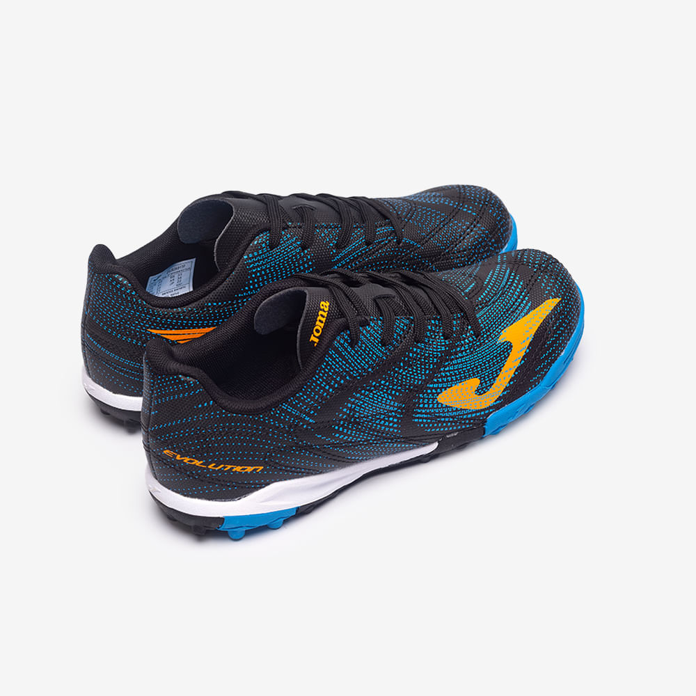 Chuteira de Society Joma Evolution Infantil Preto e Laranja-3