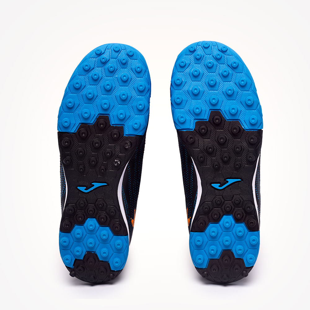 Chuteira de Society Joma Evolution Infantil Preto e Laranja-5