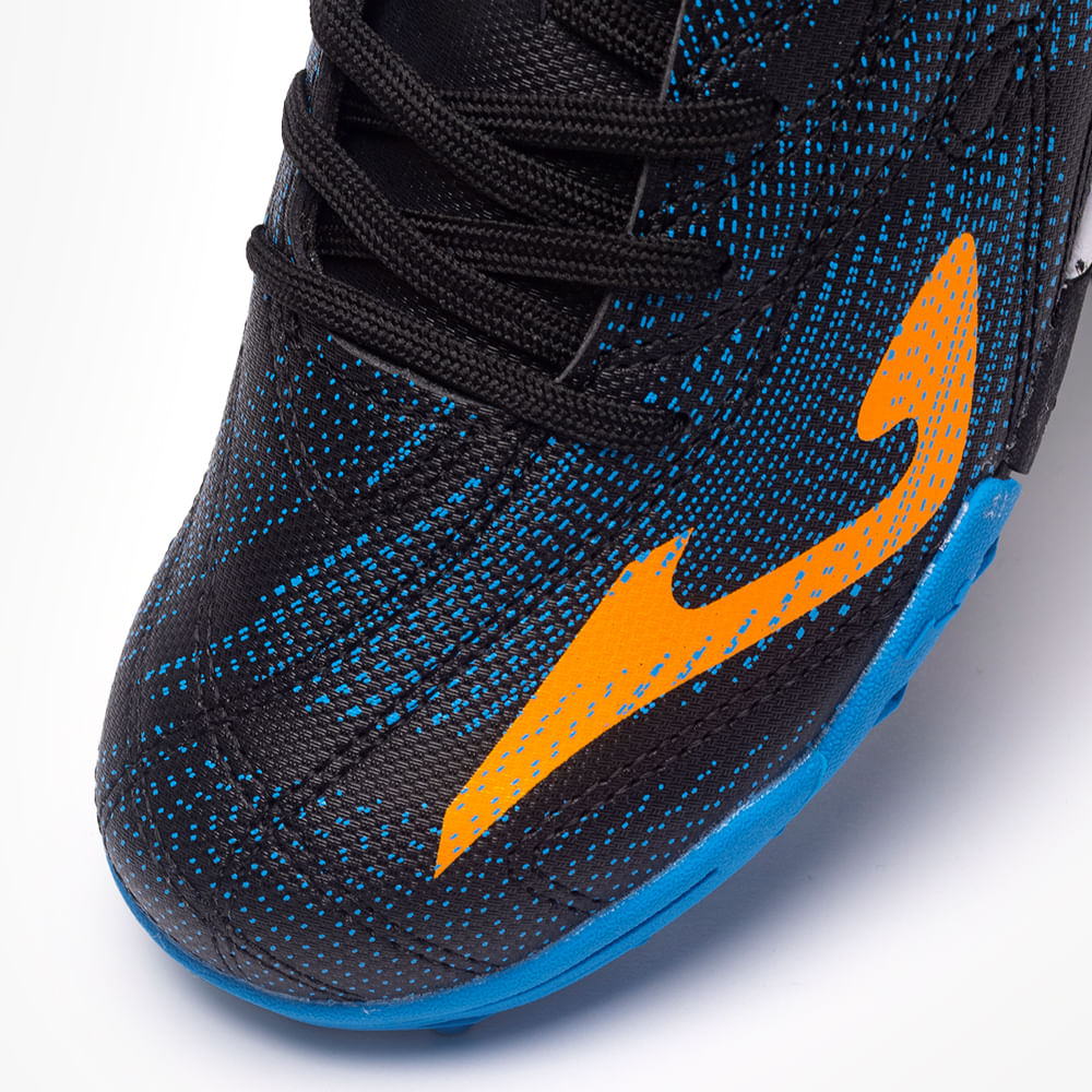 Chuteira de Society Joma Evolution Infantil Preto e Laranja-7