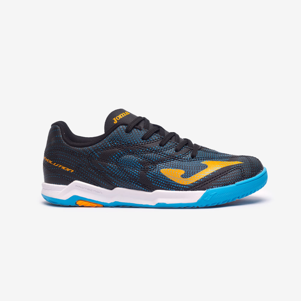 Chuteira de Futsal Joma Evolution Infantil Preto e Laranja-0