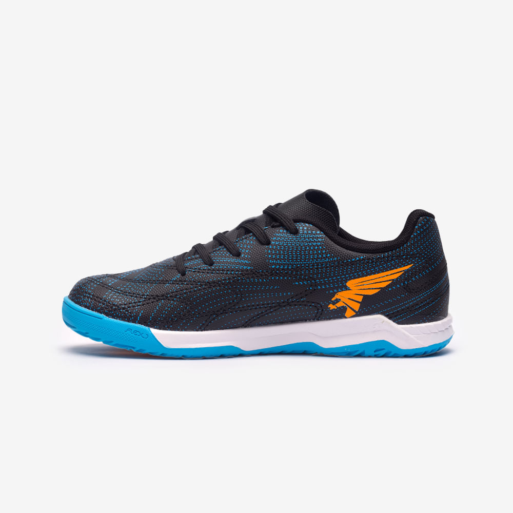 Chuteira de Futsal Joma Evolution Infantil Preto e Laranja-1
