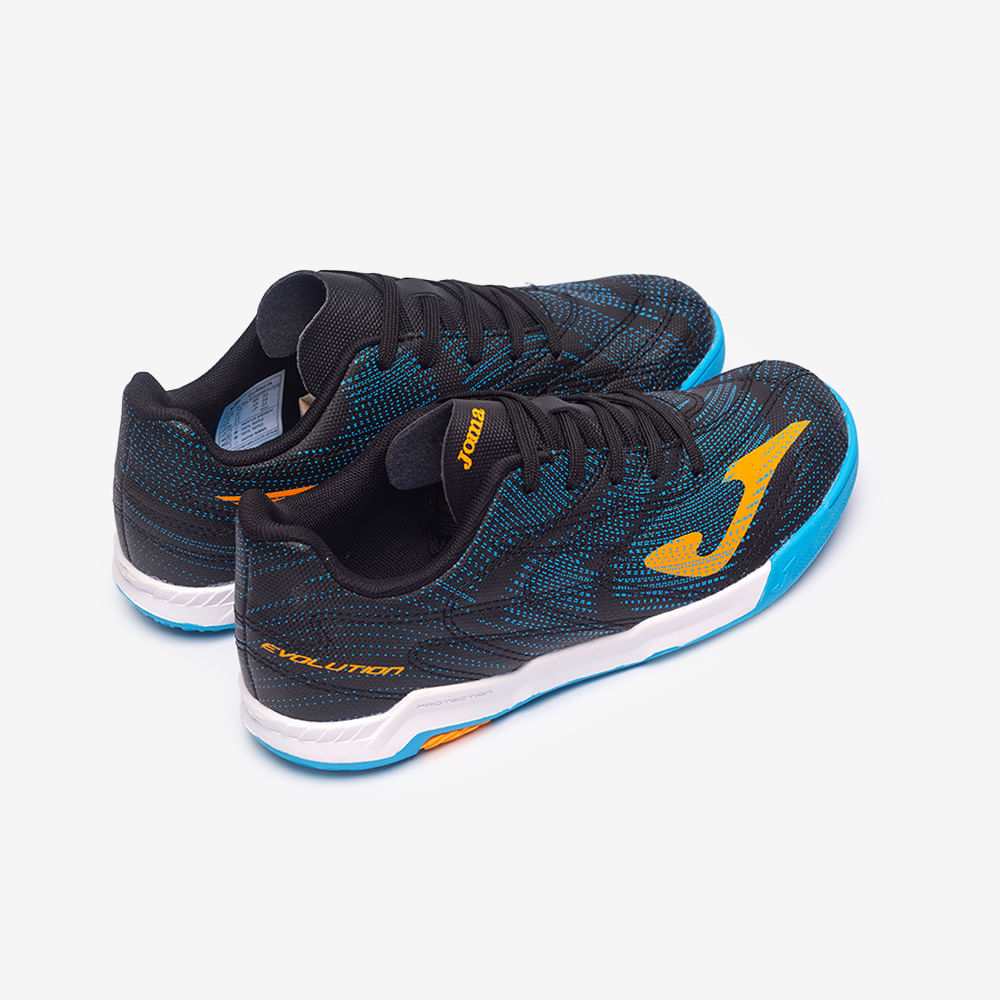 Chuteira de Futsal Joma Evolution Infantil Preto e Laranja-3
