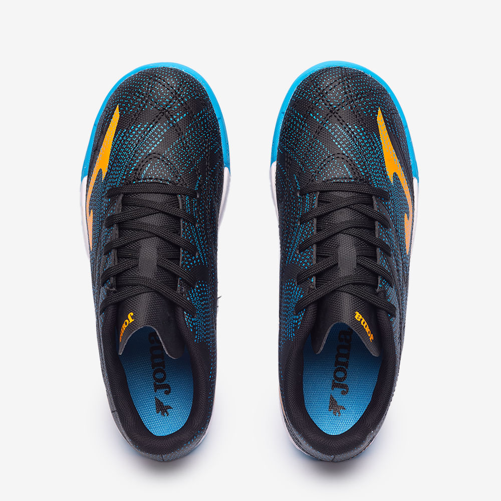 Chuteira de Futsal Joma Evolution Infantil Preto e Laranja-4