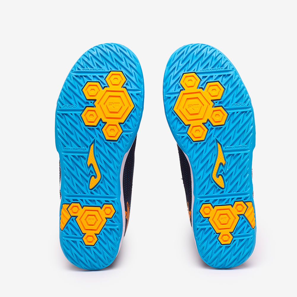 Chuteira de Futsal Joma Evolution Infantil Preto e Laranja-5