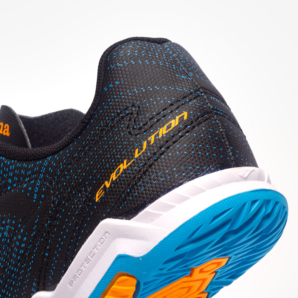 Chuteira de Futsal Joma Evolution Infantil Preto e Laranja-6