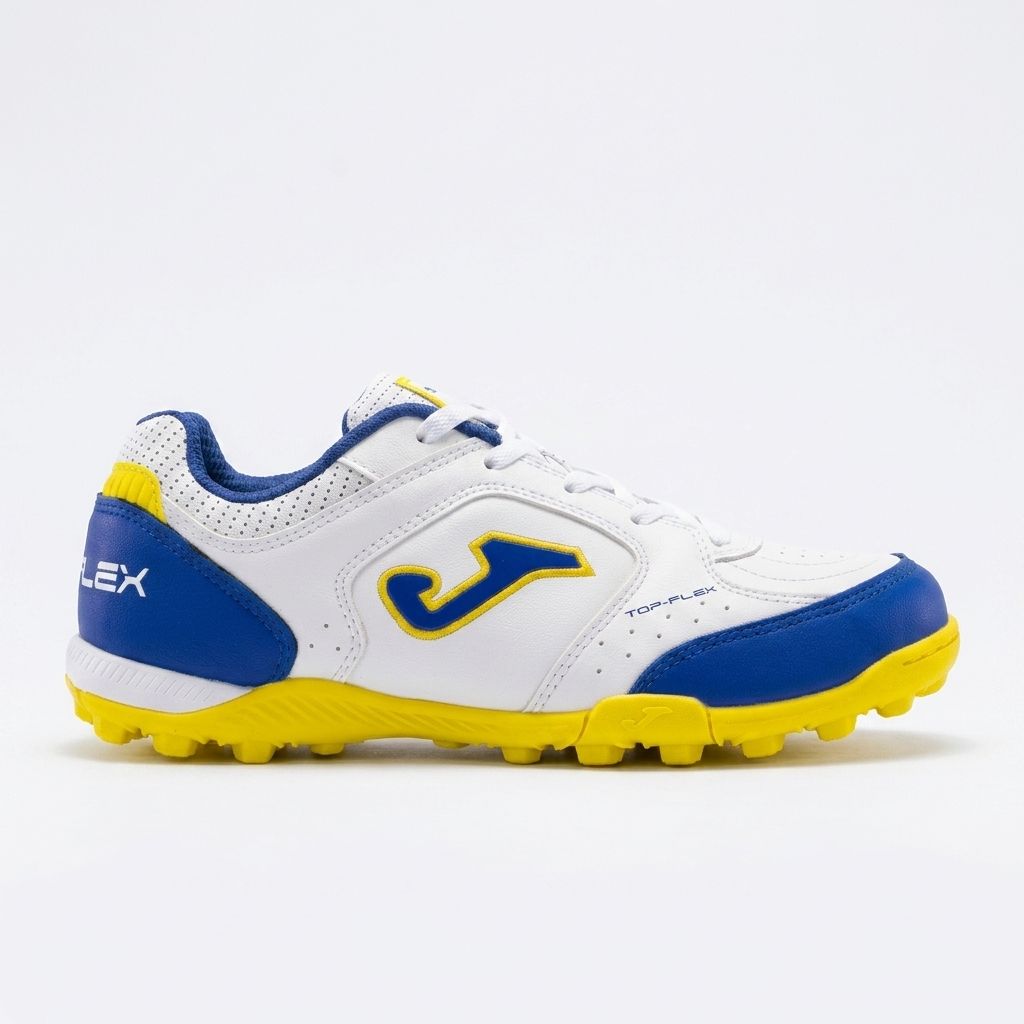 Chuteira de Society Joma Top Flex Infantil Branco Azul-0