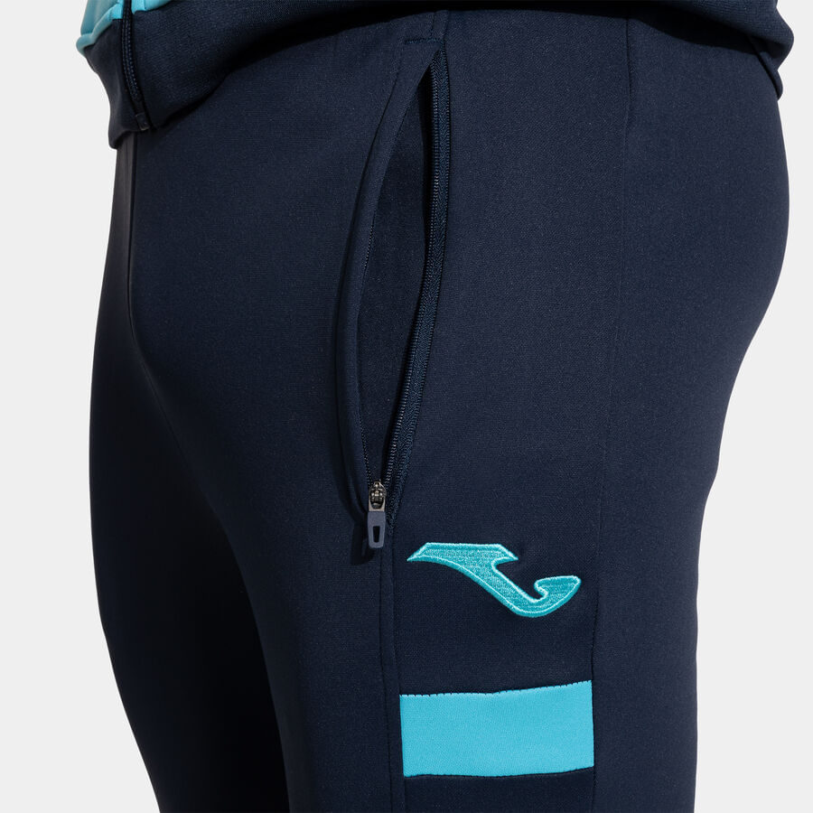 Conjunto Agasalho Joma Lider Masculino Azul Turquesa e Marinho-4