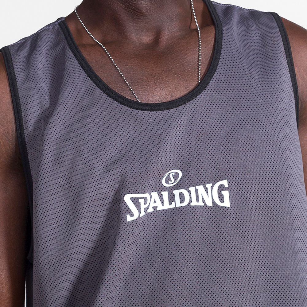Regata Spalding Dupla Face Masculina Preto e Cinza-5