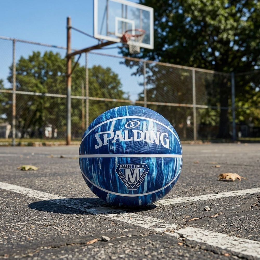 Bola De Basquete Spalding Marble Azul-1
